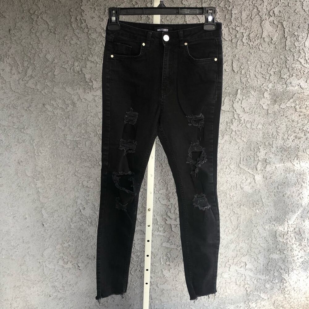 Missguided Distressed Black Jeans